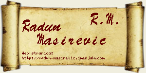 Radun Maširević vizit kartica